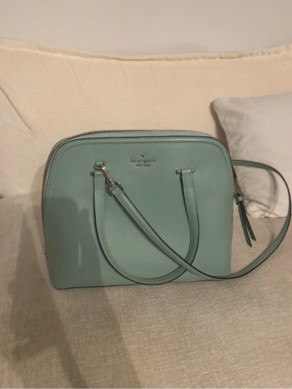kate spade Mint Green Dome Satchel with Crossbody Strap